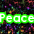 Pixelated text fragments in bright colors on a dark, speckled background with no visible motion.