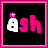 12 square with black backgrounds and pink borders, each containing text or symbols that change across frames