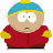 Pixelated South Park character icons arranged in a contact sheet with partial text overlays on white background.