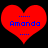 Two identical red heart-shaped icons with blue text reading 'Amanda' and dotted lines above and below the name on a black background.