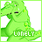 A green cartoon crocodile with yellow spots and tears on its face, displaying the word 'LONELY' in pixelated text below it.