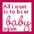 Two side-by-side pixelated display identical text with a handwritten 'baby' in varying shades of pink, set against white backgrounds bordered by solid magenta