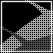 Static pixel art icon with black and white halftone background, featuring three lines of text on the right side.