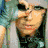 Six distinct pixelated portraits of a person with platinum hair, varying facial expressions, and accessories like sunglasses and a purple headband, arranged in a