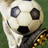 A soccer ball with a smiling face is held by an arm, set against a bright cyan background with green text reading "don't be jealous cuz' you can't PLAY!".