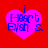 Four identical heart-shaped icons with blue text on a red background, each displaying 'I Heart Eish S.'