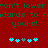 Red background with green pixelated text and two of blue and gray heart icons