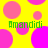 Yellow background with pink circles and green text reading 'Amandidi' repeated four times.