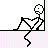 Animated contact sheet of a stick figure icon showing sequential text changes from 'A' to 'LITTLE' to 'LONELY' with consistent pose and background.
