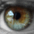 A close-up of a human eye with brown and green hues, showing subtle variations in iris texture and light reflection across four