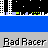 Animated sequence showing a red convertible car, characters in blue outfits, and text 'Rad Racer' and 'THE.END'