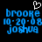 Pixelated blue text on black background with white heart symbol above, showing two identical frames with slight motion blur on the right frame.