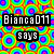 Four- with colorful psychedelic background, kitten faces, and overlaid text including "Bianca011 says", "LOL", "and", and "LOL again!"