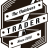 Pixelated grayscale icon with interlocking white mechanical parts forming a stylized 'T' shape against dark brown background, text fragments visible within the design.