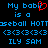 Blue pixelated text on black background with red heart symbol replacing 'i' in 'babii', repeated across two identical sections.
