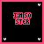 Pixelated pink text "I'M SO SISTER" on black background with white corner markers, four identical frames in