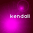 Four- of purple-hued animated buddy icon with 'kendall' text and shifting light effects