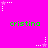 A bright pink background features green text reading 'cristina' repeated in two , with white and pink star-shaped pixel art elements scattered across the image