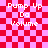 Red and pink checkered background with white pixelated text reading "Pump Up Da Volume" in four identical quadrants.