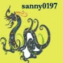 Yellow background with repeated dark green dragon figures featuring white underbellies, orange flame-like details on heads, and swirling tails.