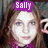 A pixelated image shows a woman with brown hair and blue eyes, with a man with a mustache partially visible on the right side, both overlaid with purple text labels.