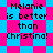 Pixelated text states "Melanie is better than Christina!" on a checkered background with alternating cyan and magenta squares.
