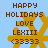 Pixelated holiday-themed icon with brown text and golden snowflake on light blue background, showing animation changes in snowflake shape across frames.