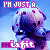 A pixelated character with purple and white coloring holds a pink heart, set against a blue background with repeated text.