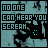 Animated icon with teal background displaying 'NO ONE CAN HEAR YOU SCREAM' text, featuring sequential color changes in letters and small cyan particle effects.