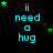 four and four displays the phrase "i need a hug" in cyan text with green stars scattered around, each showing a different star arrangement