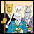 A 48x48 pixel buddy icon featuring two cartoon characters in a contact sheet layout with "Anime IM" text on the right side.