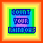 A 5x5 contact sheet of animated AIM buddy icons showing two distinct designs: a colorful