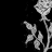 Animated floral pattern with repeating gray roses and leaves on black background, text 'I LOVE YOU' in white and red appears sequentially across frames.