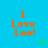 Blue background with orange text "I Love Lee!" repeated six times and green pixelated hearts below each phrase.