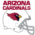 A split-screen animated contact sheet showing two frames of an Arizona Cardinals NFL team icon with a football helmet and cardinal bird logo on the left, and "Original Icons .com" text on green background on the right.