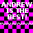 Pixelated text on a pink and black checkered background with horizontal white wavy lines separating two identical sections.