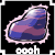 A 3-frame animated contact sheet showing a purple and blue space rock icon with pink sparkles, each frame displaying the same object against different backgrounds with visible text "oooh" below it.
