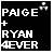 Black background with white pixelated text reading "PAGE + RYAN 4EVER" and a small white pixelated symbol in the top-right corner.