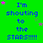 Green background with blue text reading "I'm shouting to the STARS!!!!!" repeated in a , surrounded by pink and purple stars