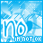 identical blue-toned icons featuring 'no' text and 'IMNOT OK' beneath it, set against a pixelated background