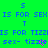 Green background with blue text repeating 'S IS FOR SEX' and 'T IS FOR TIZZIS', pink heart symbols between lines, gray rectangle in bottom-right corner.