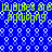 Blue background with repeating white bubble patterns and green text reading 'bubbles are addicibng' in four identical sections.