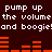 A 4-frame animated contact sheet showing a repeating text-based animation with red audio equalizer bars on a dark background.