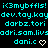 Cyan pixelated text on black background with repeated phrases and heart symbols, showing animation changes between frames.