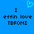 Blue background with pixelated text and a cyan heart symbol above the text.