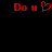 Red pixelated text and heart symbol on black background, with two identical 'Do u' phrases flanking a central heart shape.