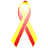 Static pixelated icon of a red and yellow awareness ribbon with gradient shading on white background.