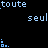 blue text on a black background with alternating 'toute' and 'seul' words, some underlined in light blue