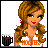 Pixel art contact sheet showing four frames of an animated buddy icon featuring a cartoon woman in cheerleading attire with orange and white colors, holding a beer mug in one frame.