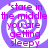 Four identical display a purple and white spiral background with pink text reading 'stare in the middle you are getting sleepy' in a pixelated font